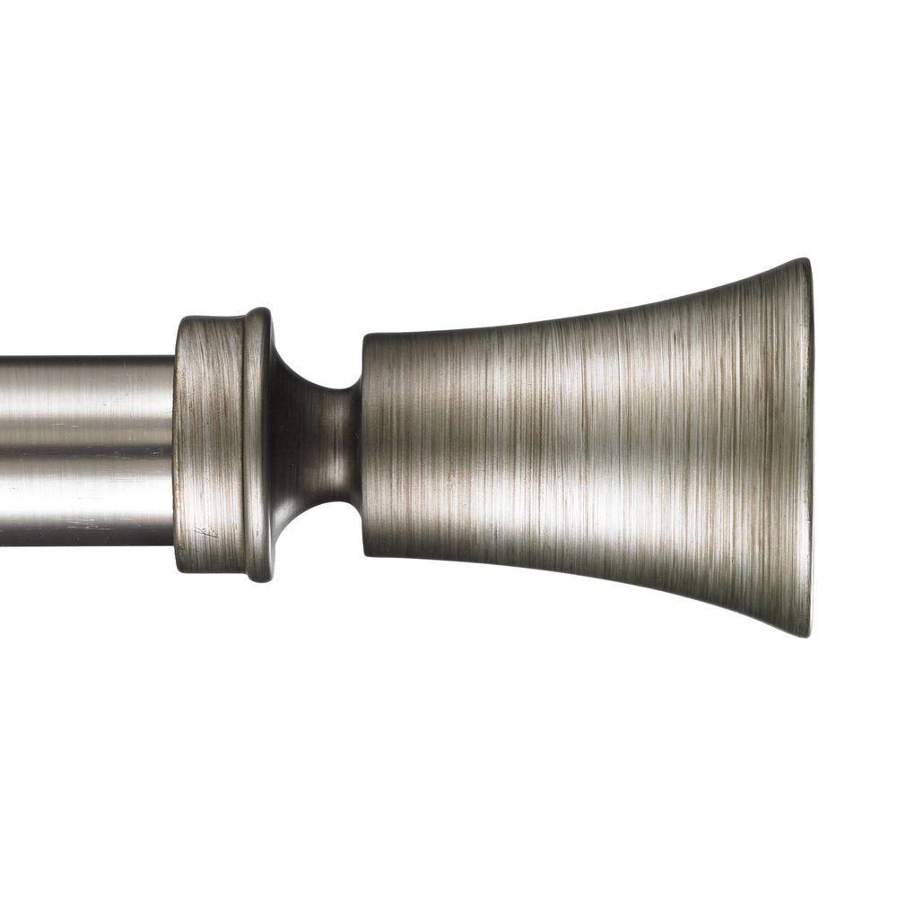 Art Decor Tama 6 Ft Non Telescoping Single Curtain Rod In Antique Non Telescoping Single Curtain Rod In Antique Silver