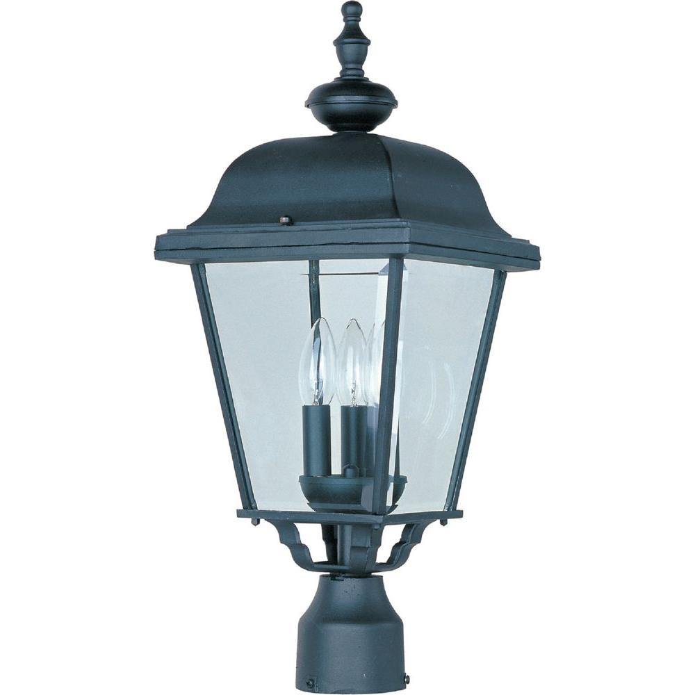 Maxim Lighting Post Outdoor The Home Depot Builder Cast 3 Light Black Outdoor Pole Post Mount