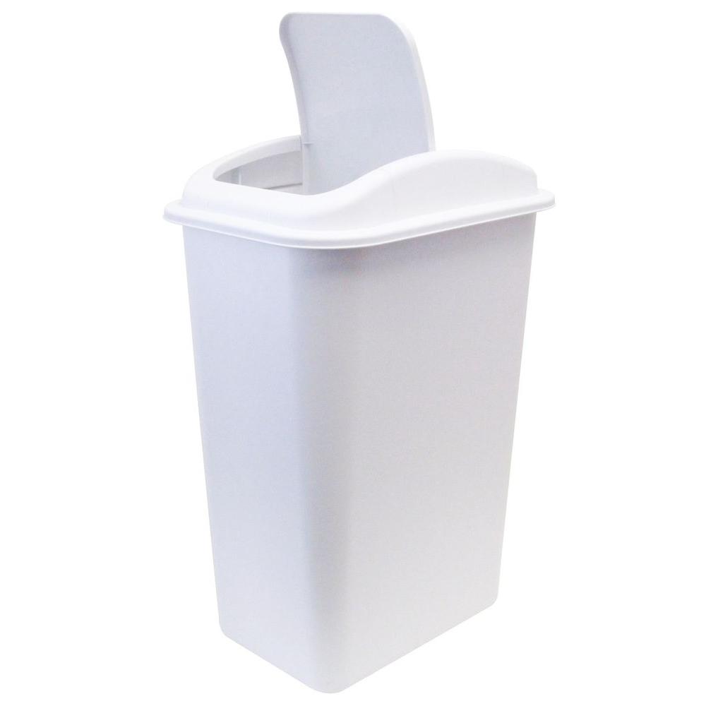 United Solutions 41 Qt. White Wastebasket with Universal LidWB8235