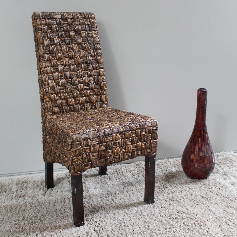 Victor Abaca Basket Weave Dining Chair With Gany Hardwood Frame