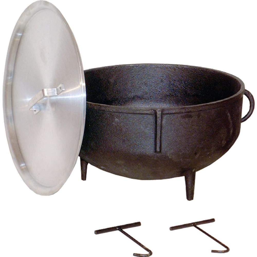 King Kooker 5 gal. Cast Iron Jambalaya Pot with Feet and Aluminum Lid