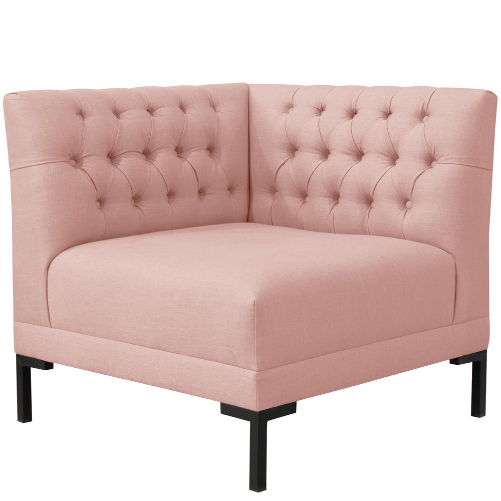 Skyline Furniture Linen Blush Diamond Tufted Corner Chair Skyline Furniture Linen Blush Diamond Tufted Corner Chair 1709ybklnnbls The Home Depot