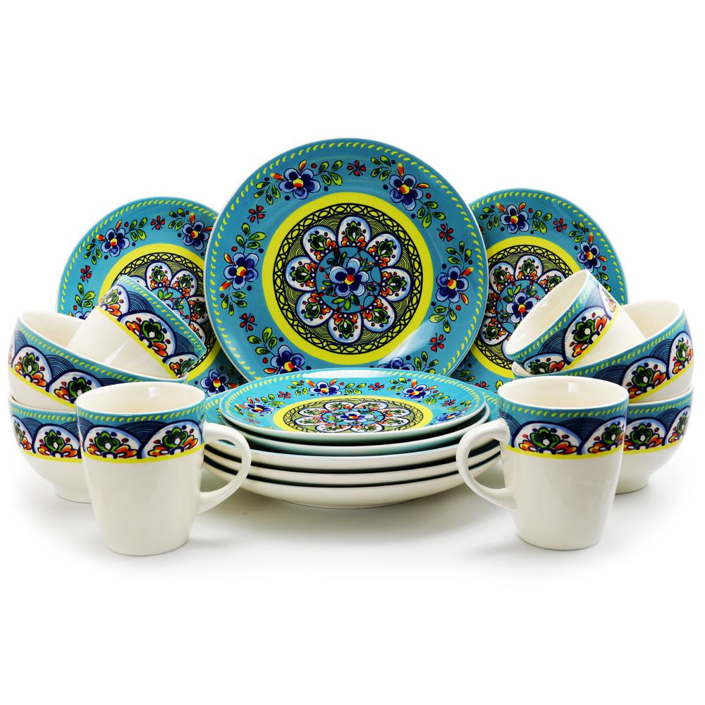 Elama Santa Fe Springs 16-Piece Dinnerware Set-98597048M - The Home Depot