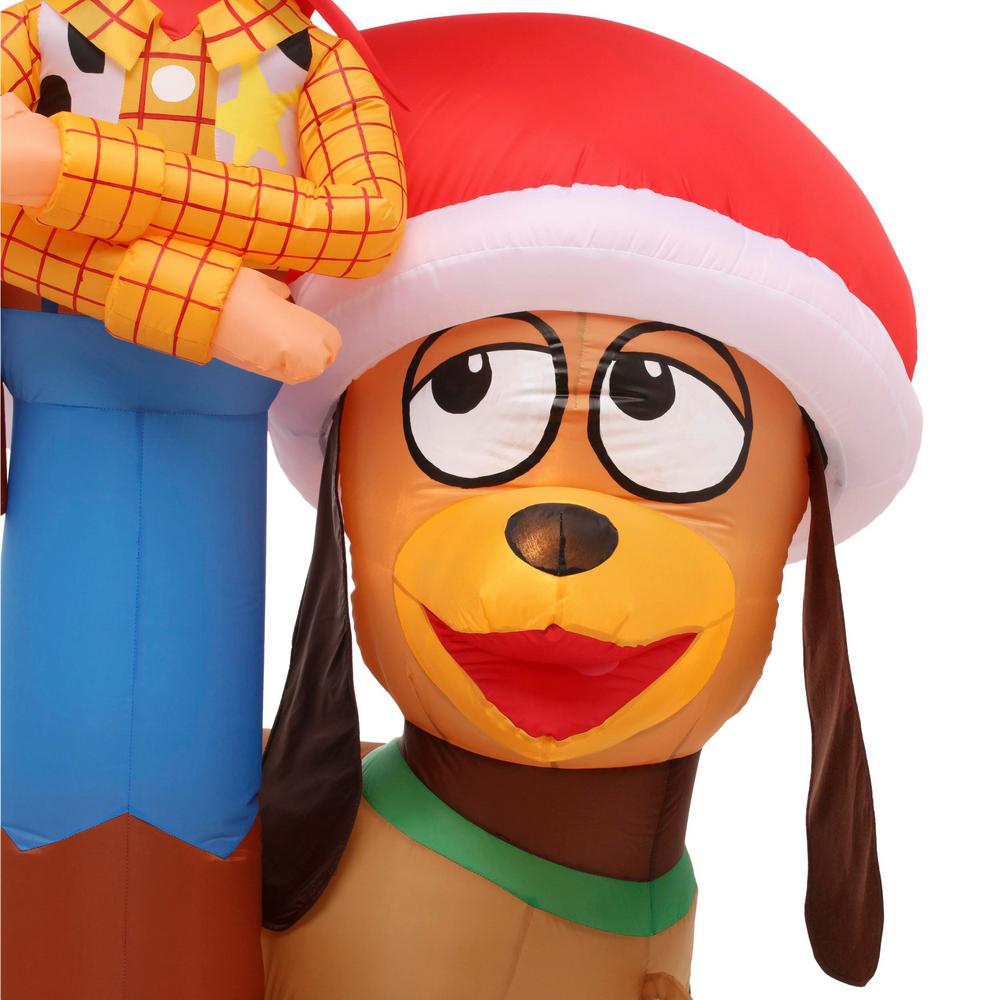 Disney 6 FT Wide Pre-lit Airblown Inflatable Woody and Slinky 36388 for sale online 