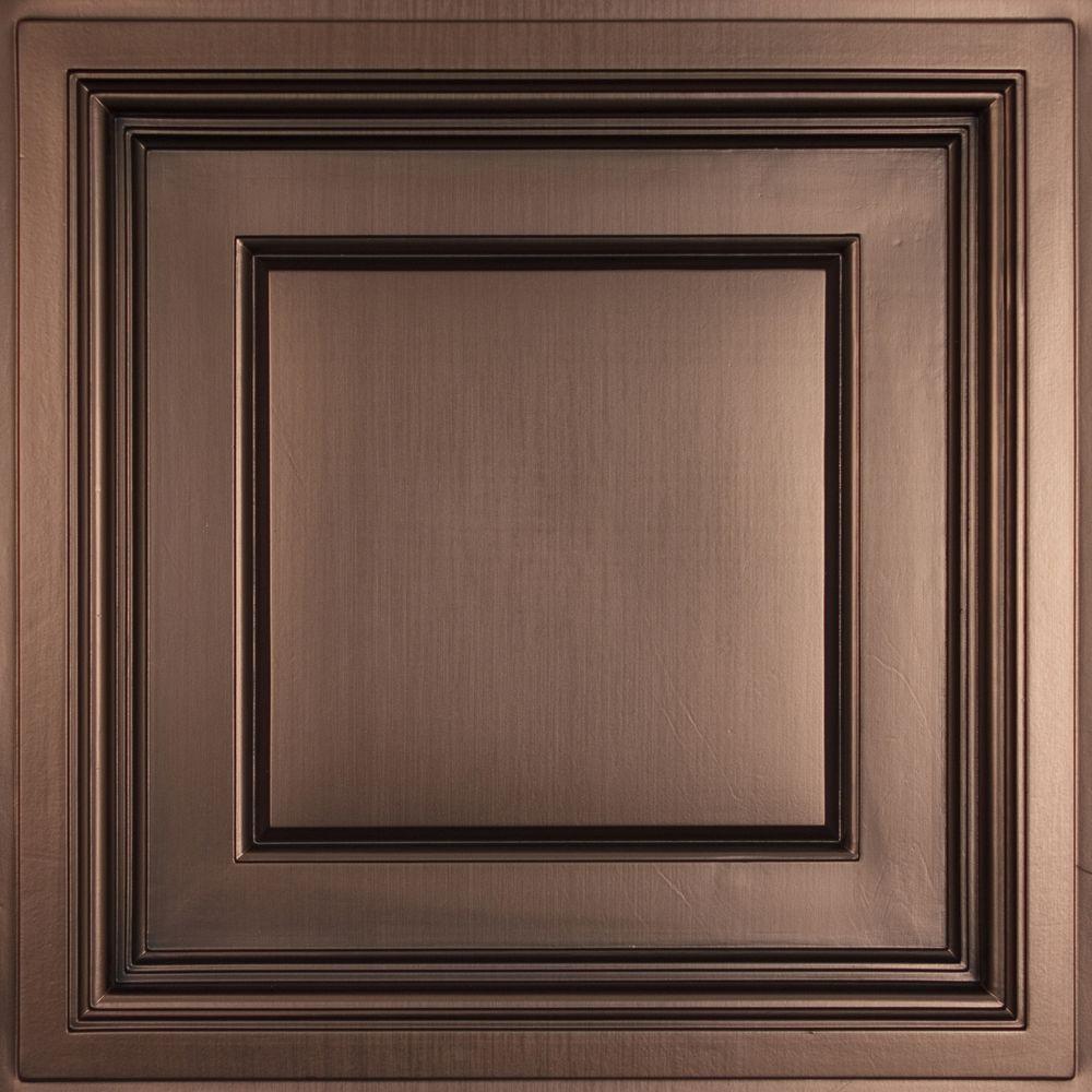 Ceilume Madison Faux Bronze 2 Ft X 2 Ft Lay In Coffered Ceiling Panel Case Of 6