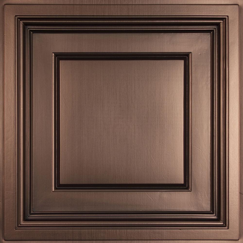 Ceilume Madison Faux Wood Cherry 2 Ft X 2 Ft Lay In Coffered