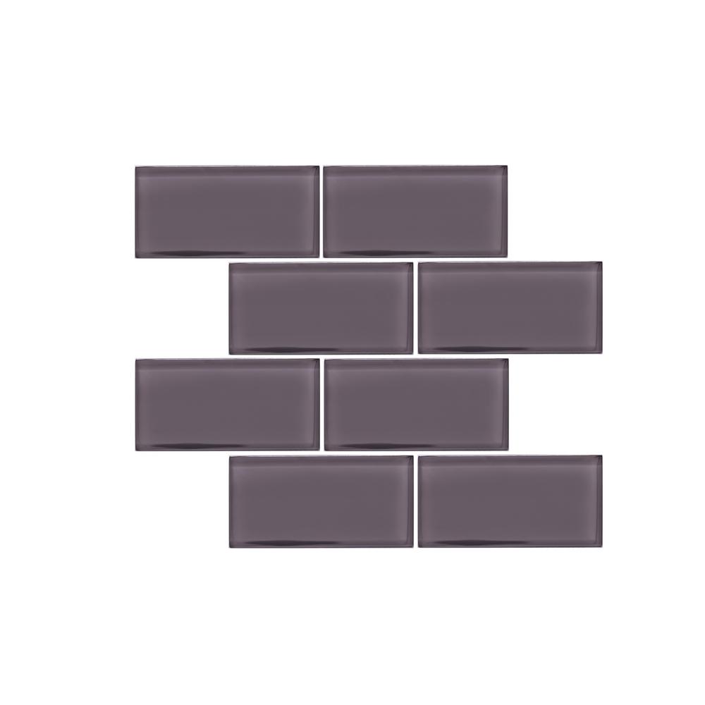 Valencia 3 X 6 Dark Grey 12 25 In 14 75 8mm Gl Mosaic Valencia 3 X 6 Dark Grey 12 25 In 14 75 8mm Gl