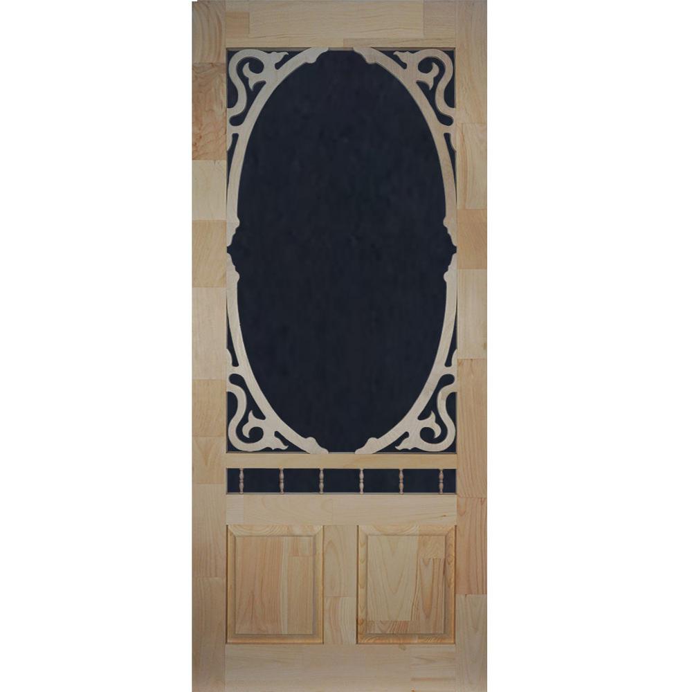 Kimberly Bay 31 75 In X 79 75 In Louvered Stainable Screen Door
