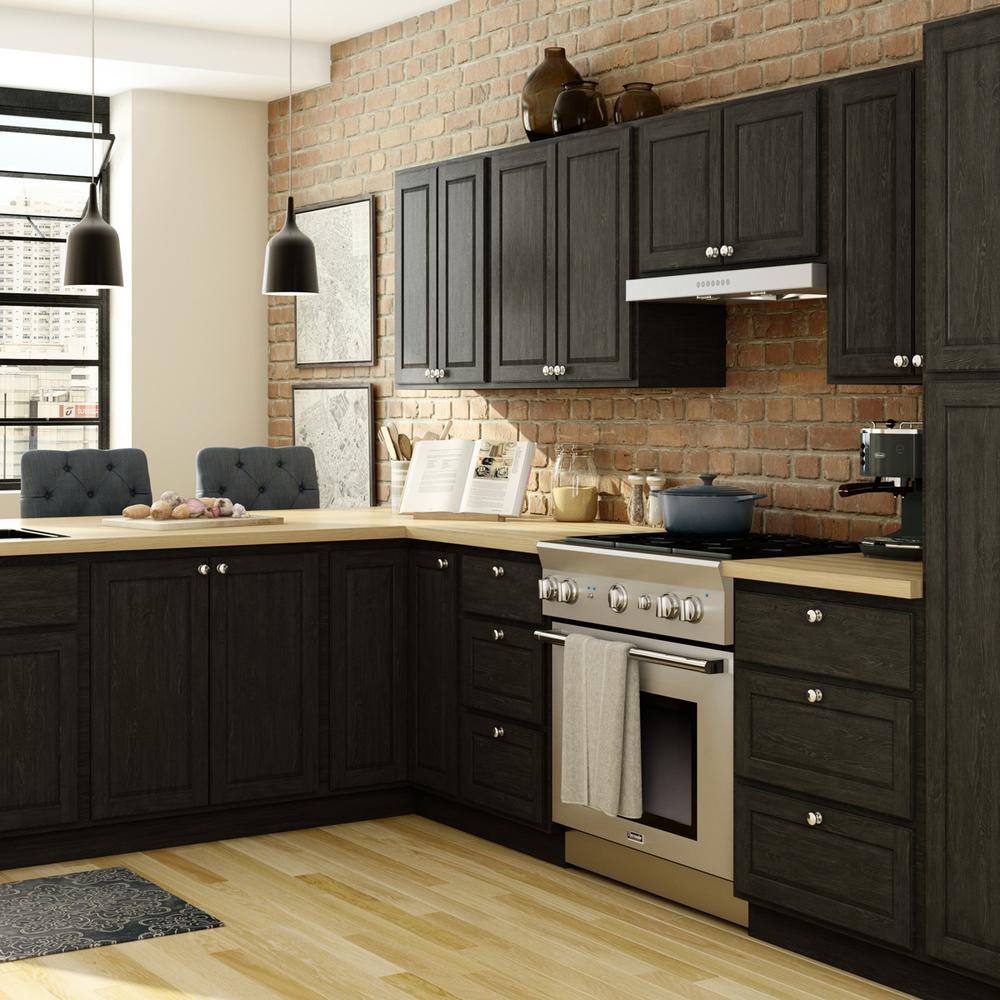 Hampton Bay Stratford Assembled 9x36x12 In Wall Cabinet Unfinished Oak