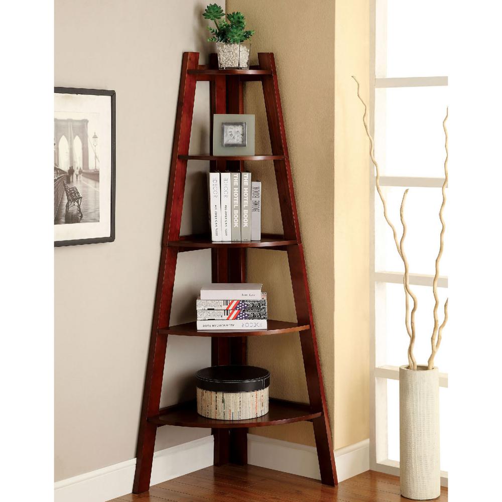 Venetian Worldwide 64 In Cherry Wood 5 Shelf Ladder Bookcase V Cm