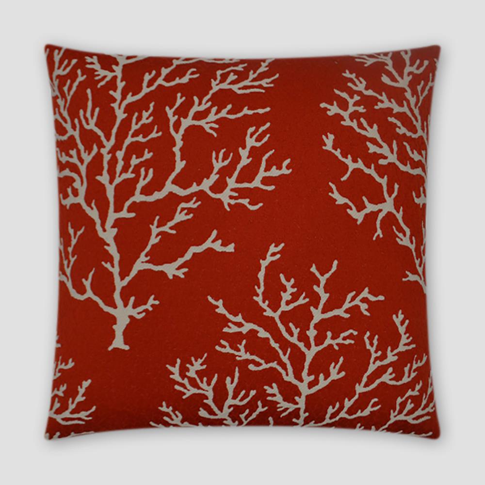 Coral Craze Red Geometric Down 18 In X 18 In Throw Pillow 594 R
