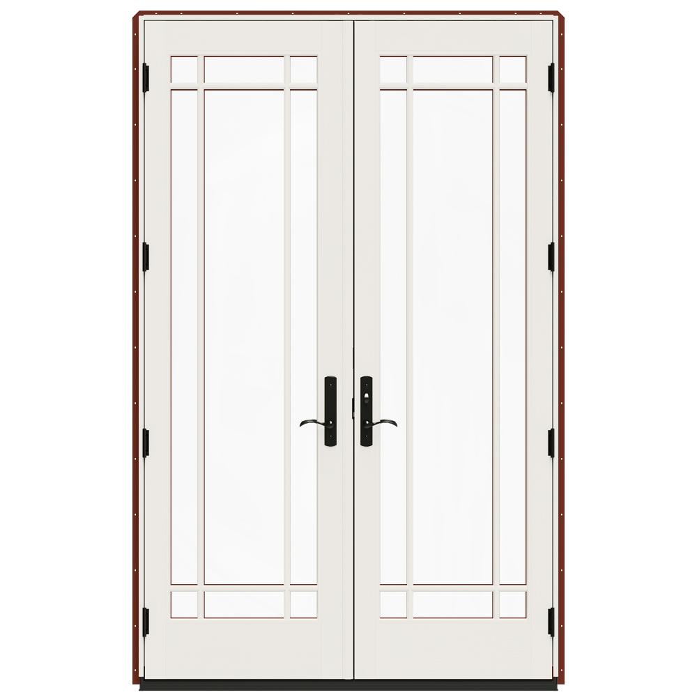 Red 60 X 96 Left Hand Inswing Exterior Doors Windows 60 In X 96 W 4500 Contemporary Red Clad Wood Left