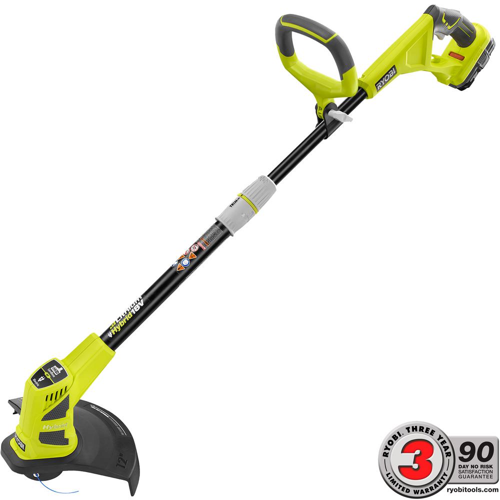 ryobi string trimmer battery cordless edger electric hybrid volt grass trimmers depot cutter ion lithium charger included p2210 ah list