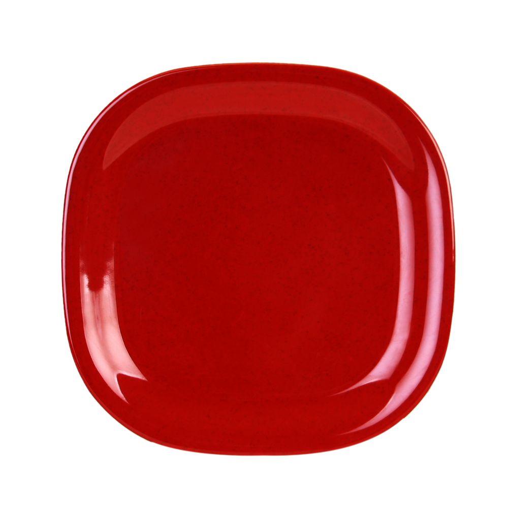 Restaurant Essentials Jazz 11 in. x 11 in. Round Square Plate in Red (1