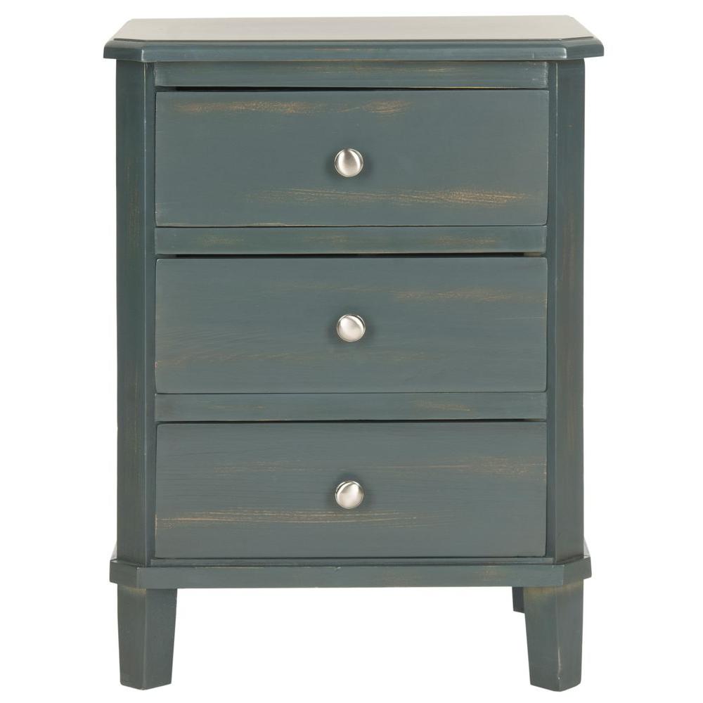 Safavieh Joe Steel Teal Storage End TableAMH6629B The Home Depot