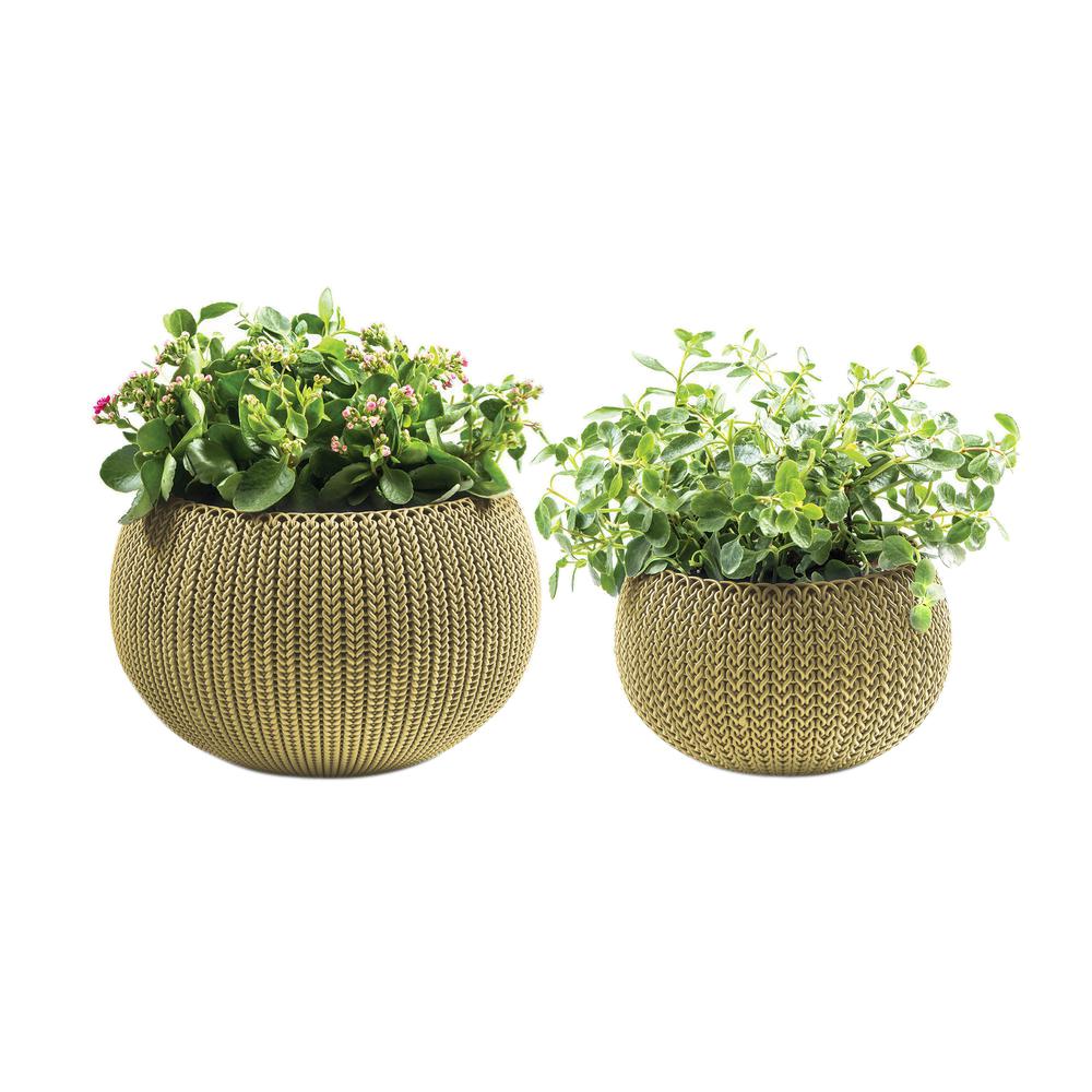 Knit Cozie 11 in. and 14.2 in. Dia Citrus Green Small