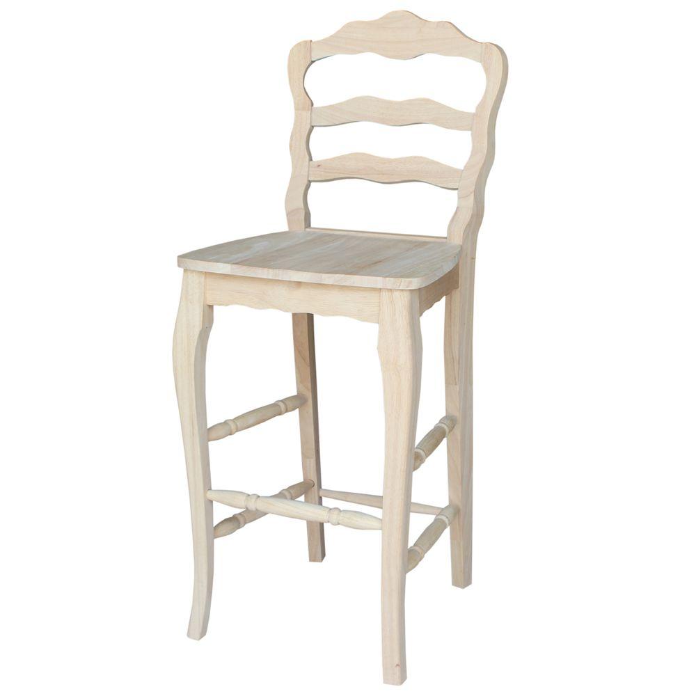 International Concepts Versailles 29.9 inch Unfinished Wood Bar Stool