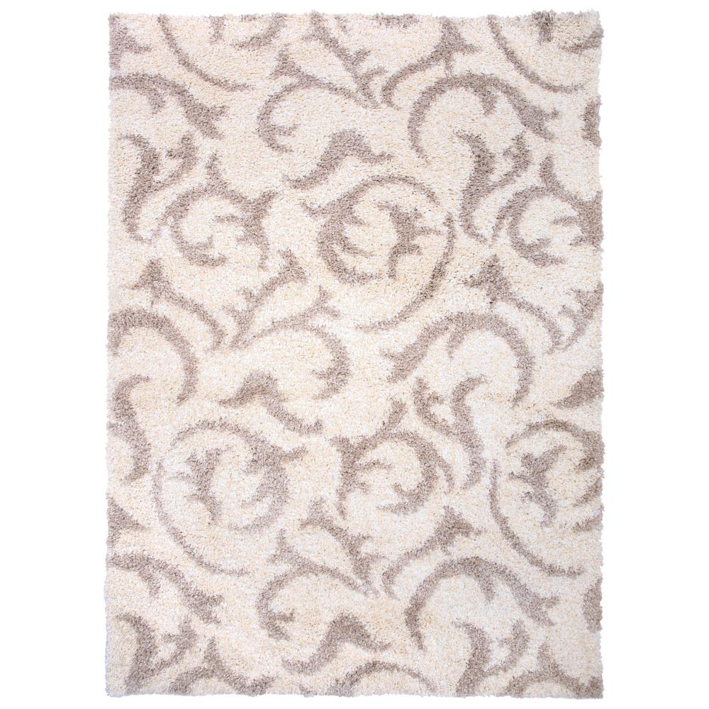 World rug gallery modern scroll soft plush shag 7 10 x 10 area rug cream 903cream8x10 the home depot