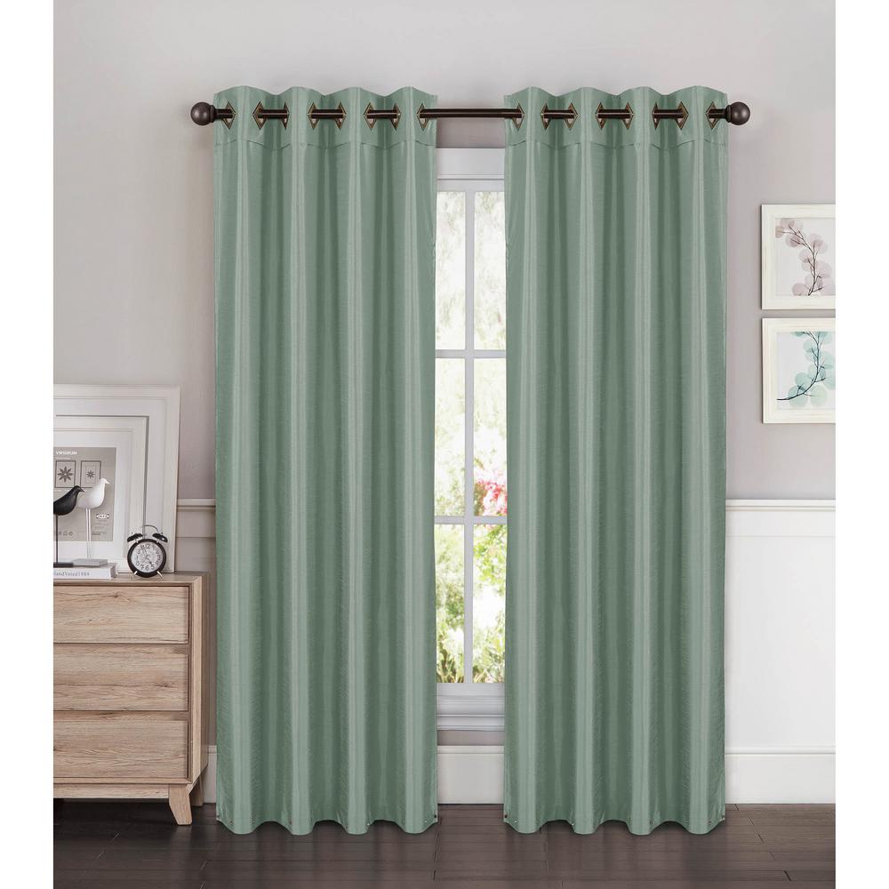 Window Elements Semi Opaque Kim Faux Silk Extra Wide 96 In L Window Elements Semi Opaque Kim Faux Silk Extra Wide 96 In L Grommet Curtain Panel Pair Splash Blue Set Of 2 Ymc003315 The Home Depot