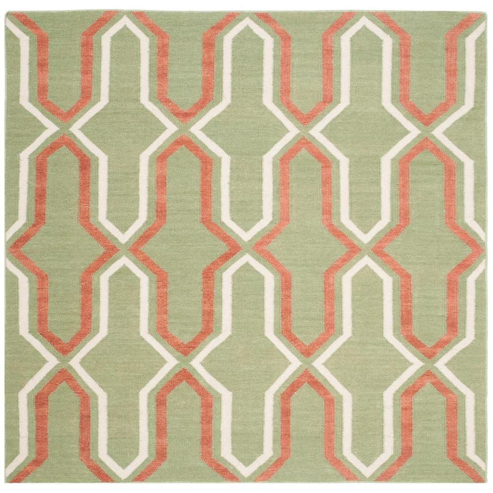 Safavieh Dhurries Green/Rust 6 ft. x 6 ft. Square Area RugDHU559C6SQ