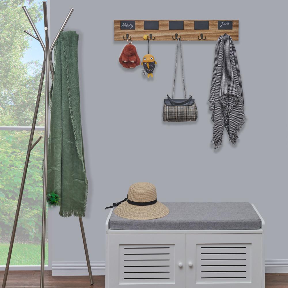 Danya B Rustic Wall Mount Coat Rack With 5 Hooks And Chalkboard