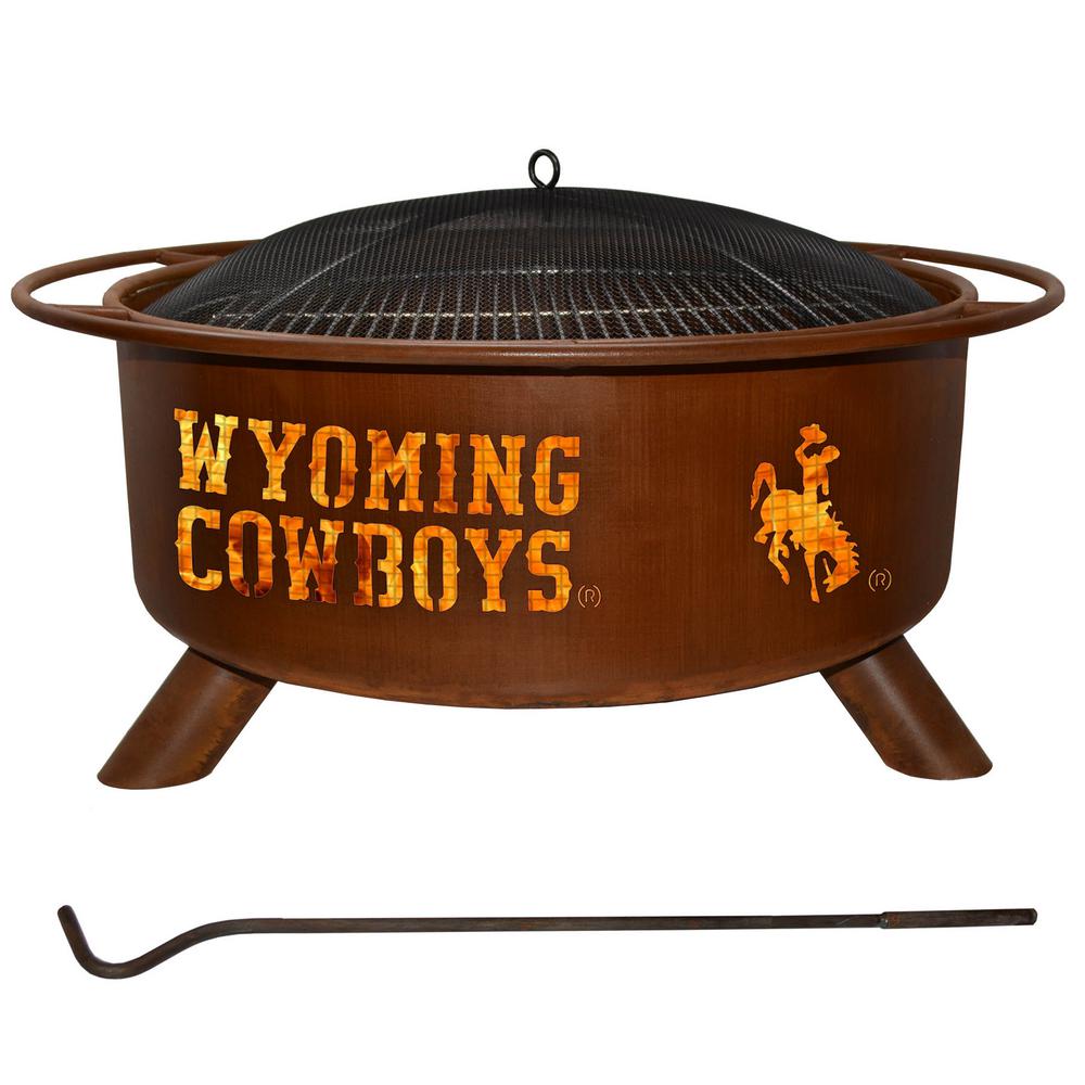 Buy Wyoming Fire 29 in. x 18 in. Round Steel Wood Burning Rust Fire Pit