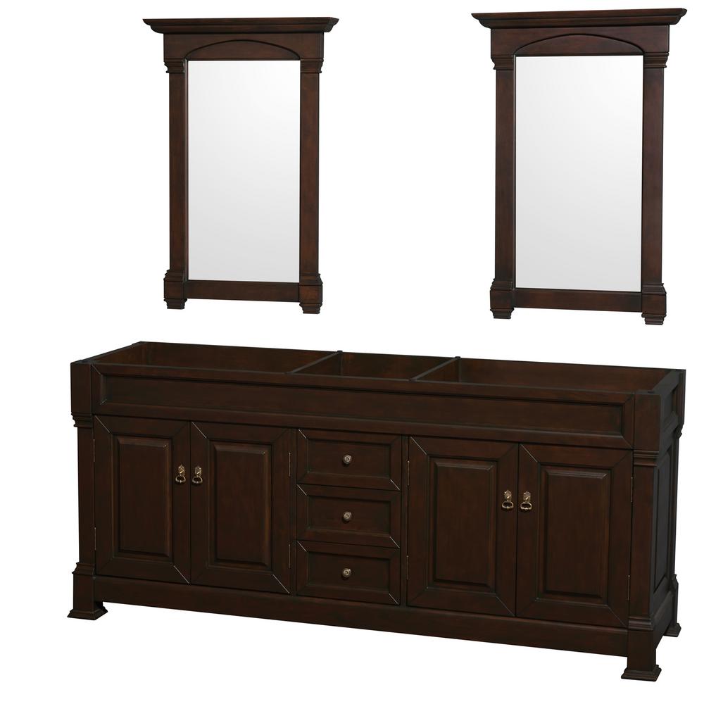 Wyndham Collection Andover 80 In W X 22 25 In D Bath Vanity Cabinet Only With Mirrors In Dark Cherry Wcvtrad80ddccxsxxm28 The Home Depot
