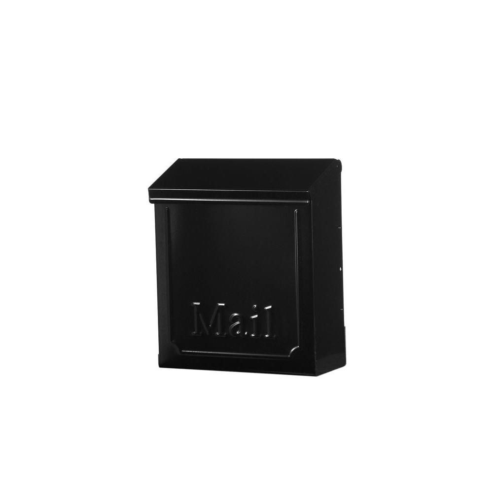 Gibraltar Mailboxes City Classic Black Steel Vertical Wall Mount Mailbox Bw110000 The Home Depot