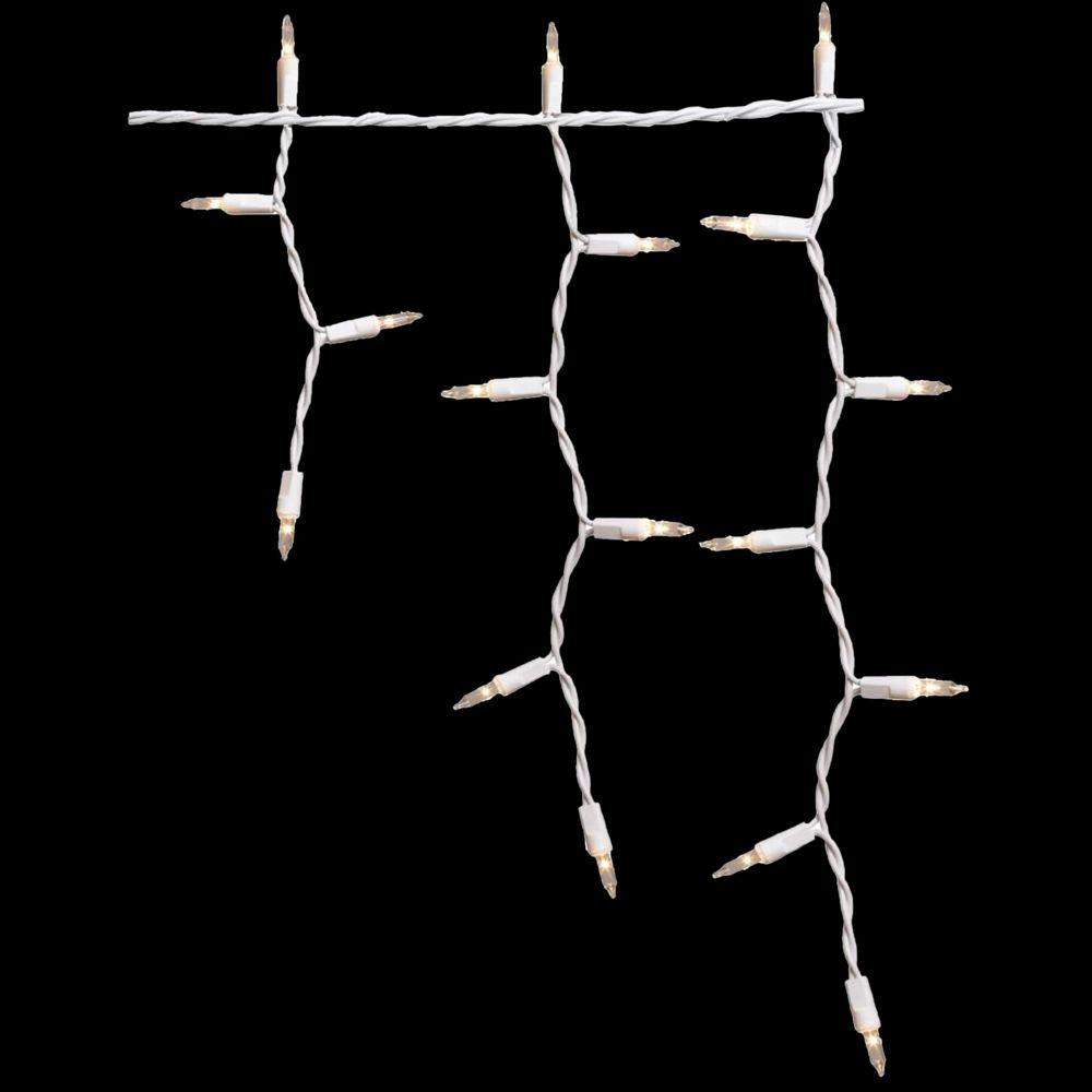Home Accents Holiday 25Light LED White Icicle Lights with Twinkle