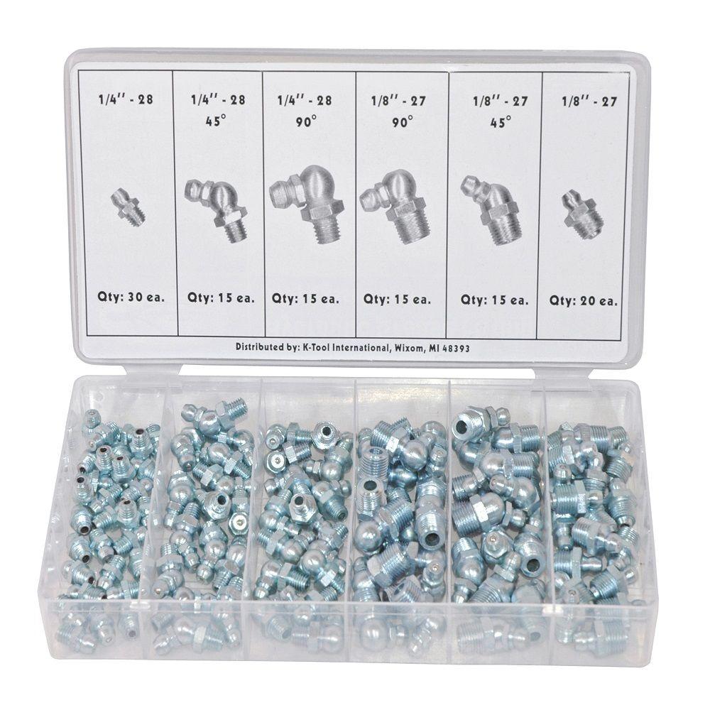 K Tool International Hydraulic Grease Fitting Assortment 110 Piece Kti00074 The Home Depot