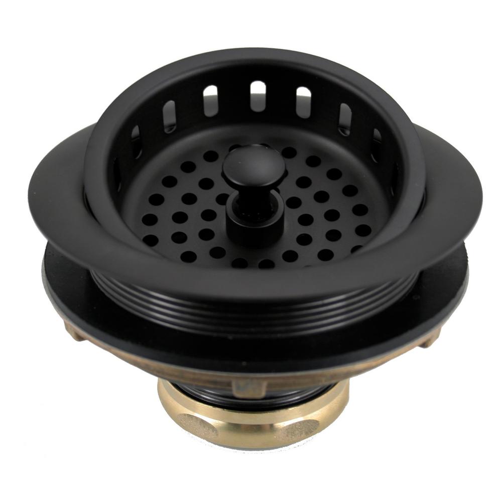 Westbrass 3 1 2 In Post Basket Strainer In Matte Black R214 62 The   Matte Black Westbrass Sink Strainers R214 62 64 1000 