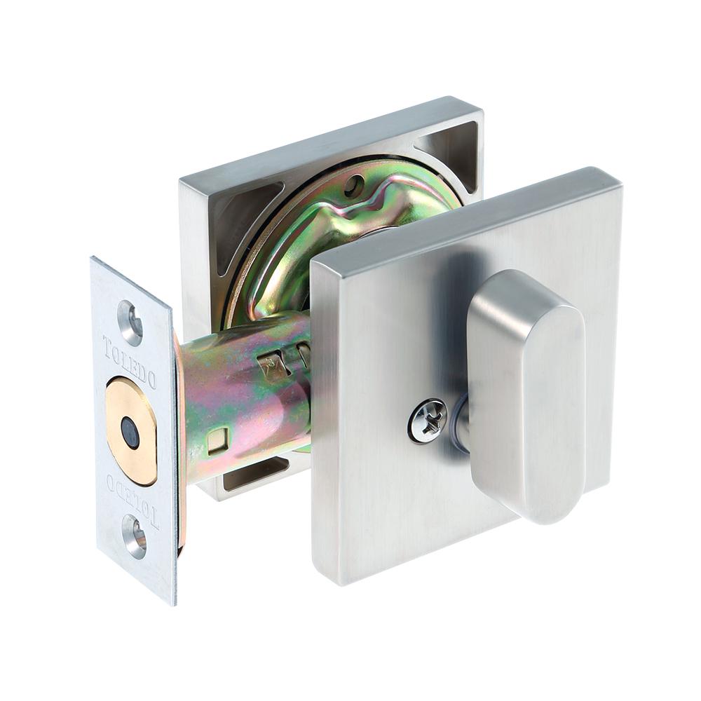 Toledo European Square Rosette Stainless Steel Single Cylinder Deadbolt