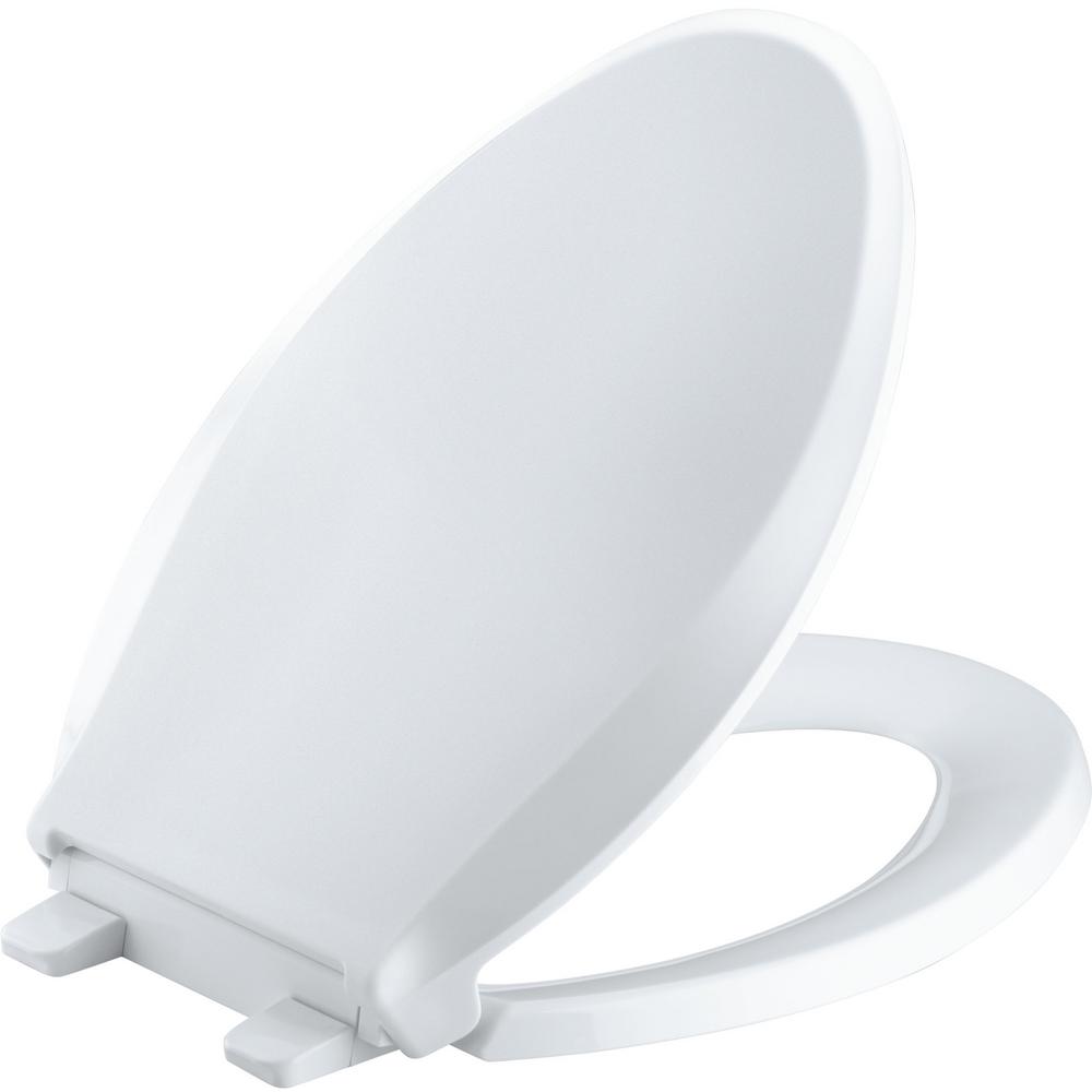 KOHLER Cachet Elongated Closed Front Toilet Seat in White-K-7315-0 ...