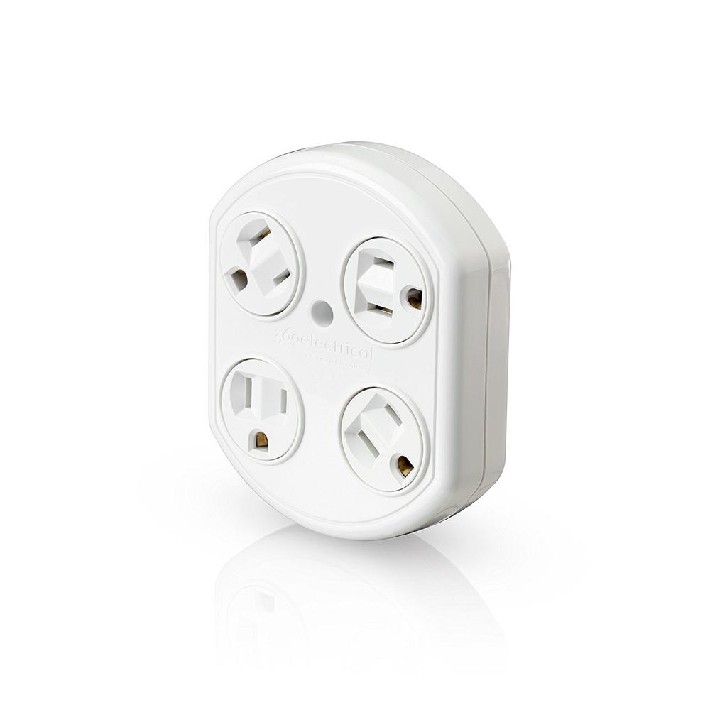 360 Electrical 4 Outlet Rotating Adapter W The Home Depot