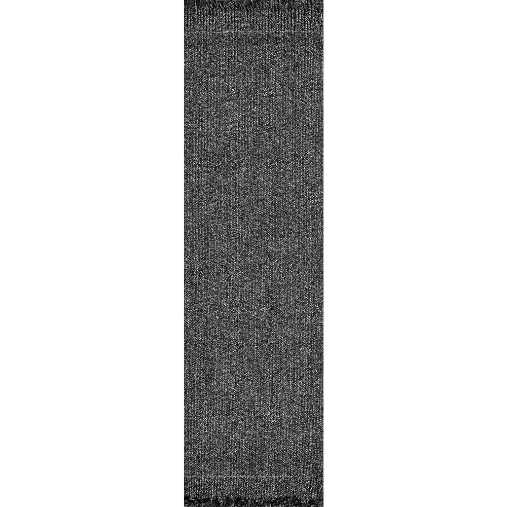 nuLOOM Courtney Braided Charcoal 3 ft. x 8 ft. Indoor/Outdoor Runner
