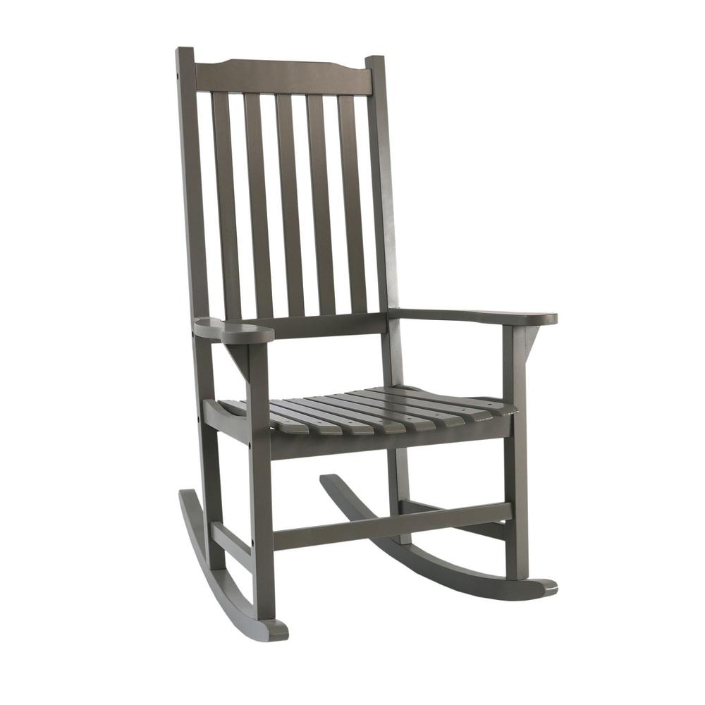 white and gray rocking chair