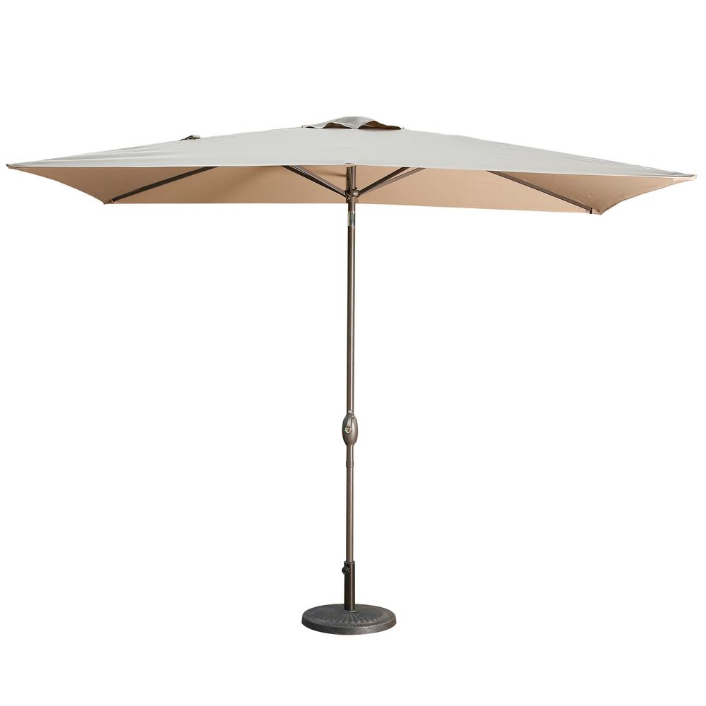 Casainc 10 Ft Aluminum Led Market Patio Umbrella In Brown Wf Sm Rled300tp The Home Depot