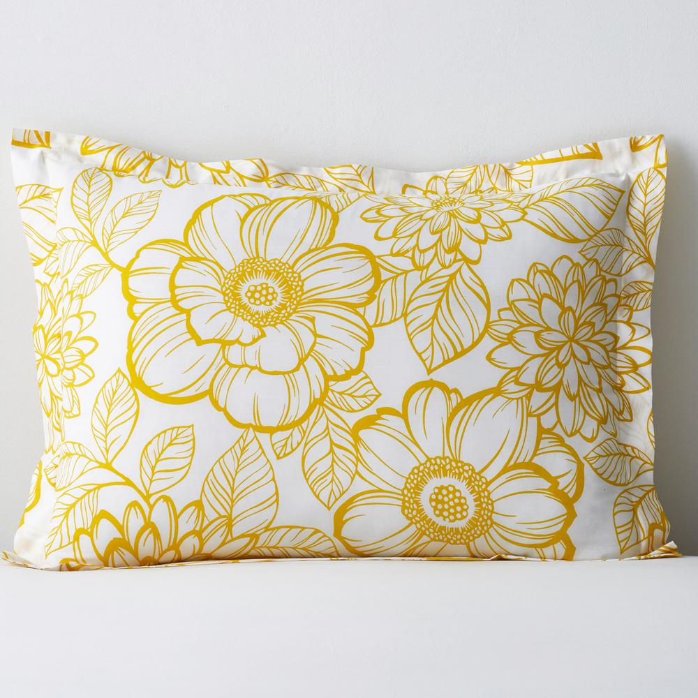 Details about   S4Sassy 1 Pair Floral Print Cotton Poplin Pillow Sham Cushion Cover 