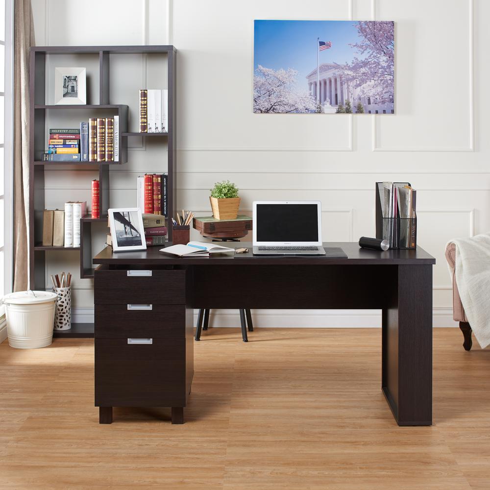 Furniture Of America Payton Espresso Desk With Built In File Cabinet Furniture Of America Payton Espresso Desk With Built In File Cabinet