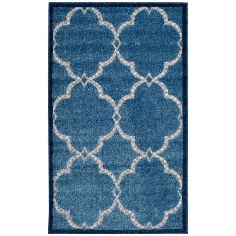 Kas Rugs Touch of Ikat Blue/Cream 3 ft. 3 in. x 5 ft. 3 in. Area Rug
