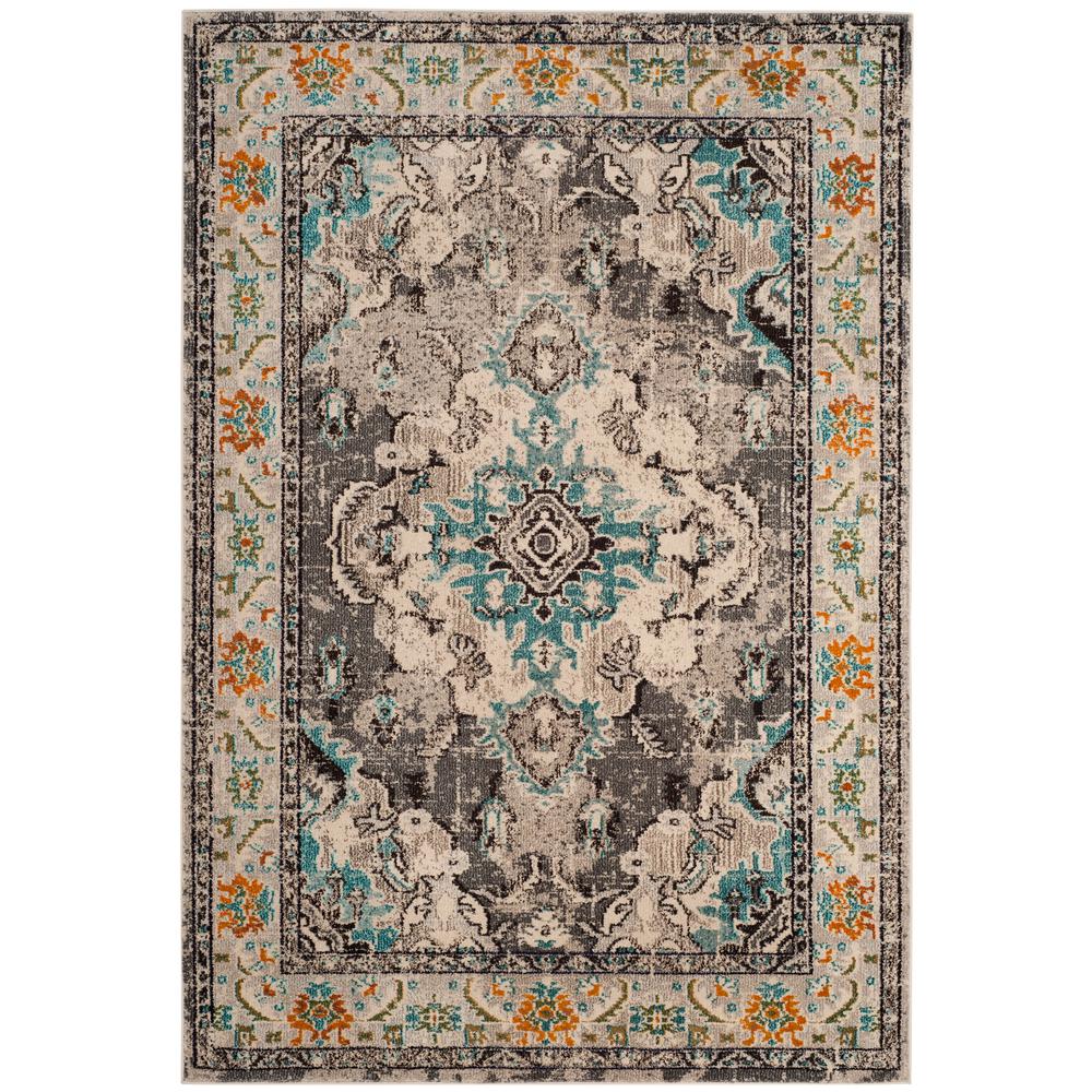 Border 4 X 6 Area Rugs The Home Depot Monaco Gray Light Blue 4