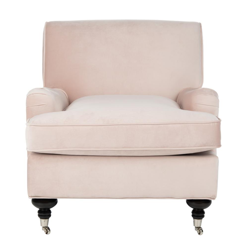 Safavieh Chloe Blush Pink Espresso Accent Chair Mcr4571n