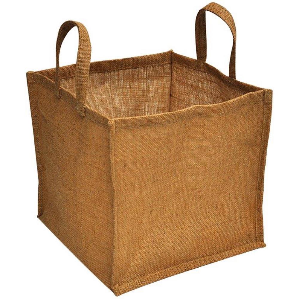 Burlap Grow Bags Planters The Home Depot Natural Burlap Small Portable Garden