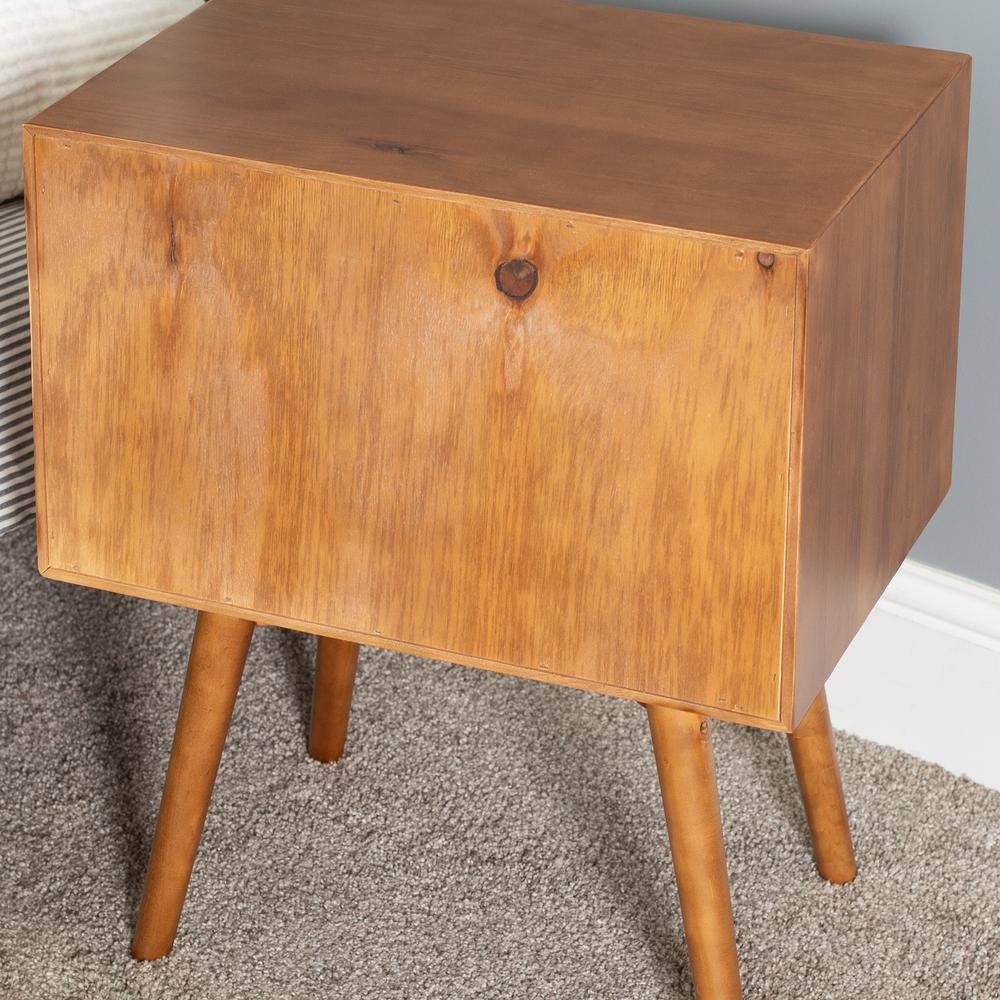 Walker Edison Furniture Company Mid Century 2 Drawer Solid Wood Caramel Nightstand 2 Pack Hd8275 The Home Depot