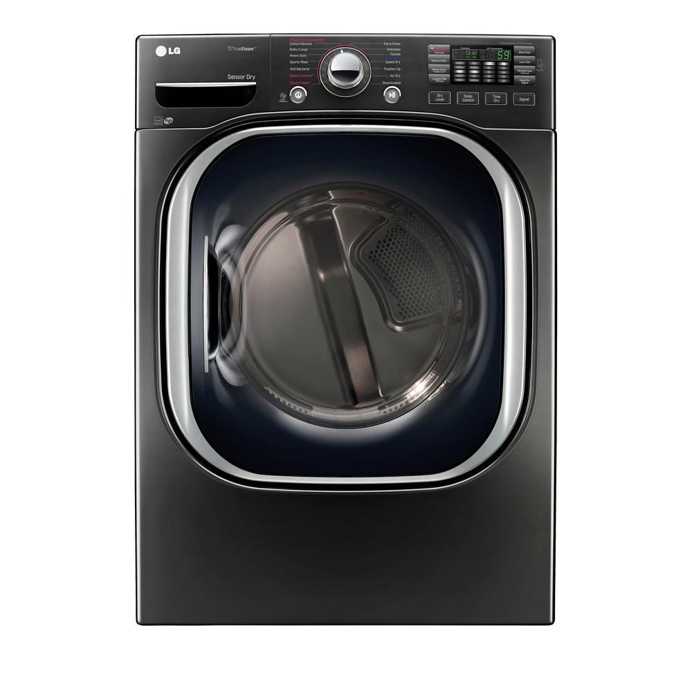 LG Electronics 7.4 cu. ft. Electric Dryer with Steam in Black Stainless