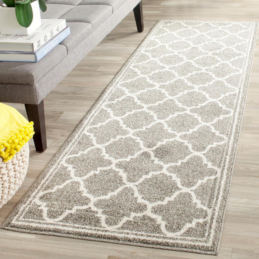 Safavieh Amherst Dark Gray Beige 2 Ft X 15 Indoor Outdoor Runner Area Rug