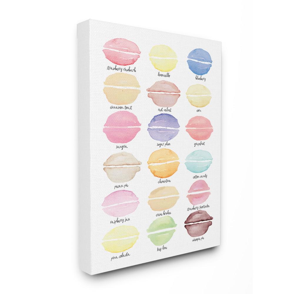 The Stupell Home Decor Collection 24 In X 30 In Pastel Sweets Watercolor Macaron Flavor Chart By Canvas Wall Art Kwp 2057 Cn 24x30 The Home Depot