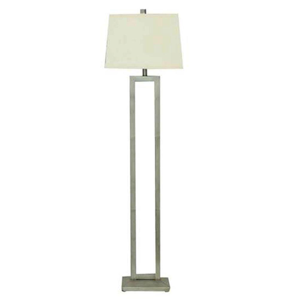 Hampton Bay 60 50 In Painted Silver Leaf Dual Pole Floor Lamp Dual Pole Floor Lamp