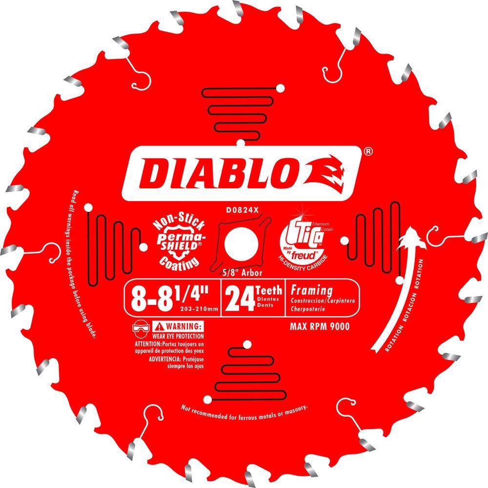 Diablo 8 1 4 In X 24 Tooth Framing Saw Blade D0824x The Home Depot