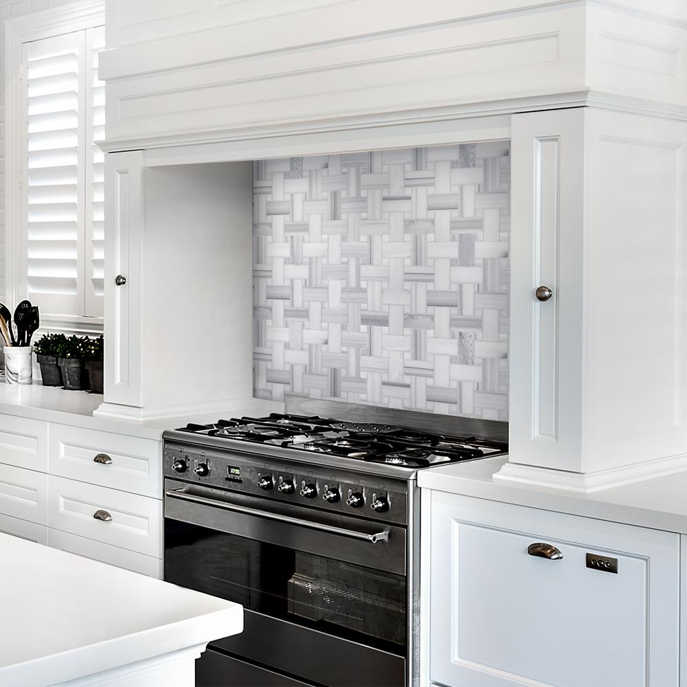 Jeff Lewis Camden White Basket Weave 12 In X 12 In X 10 Mm Honed